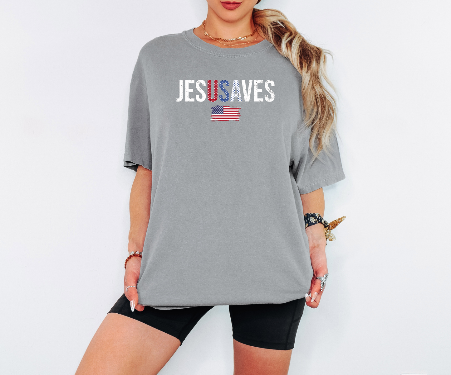 Jesus Saves Patriotic Tee