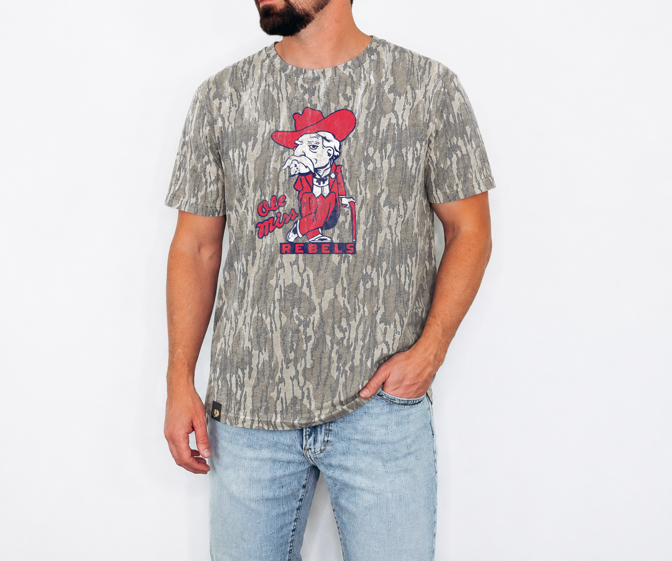 Mossy Oak Bottomland Camo Colonel Reb tee