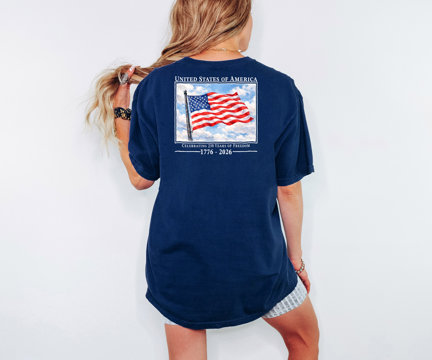 USA Flag Comfort Colors Graphic Tee | Patriotic 1776 Shirt