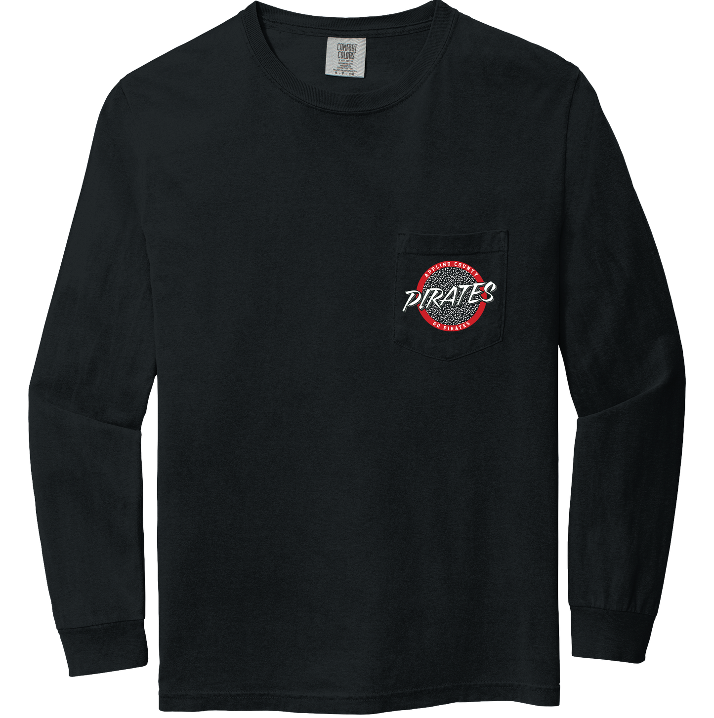 Long Sleeve Pirates Circle Logo Pocket Tee