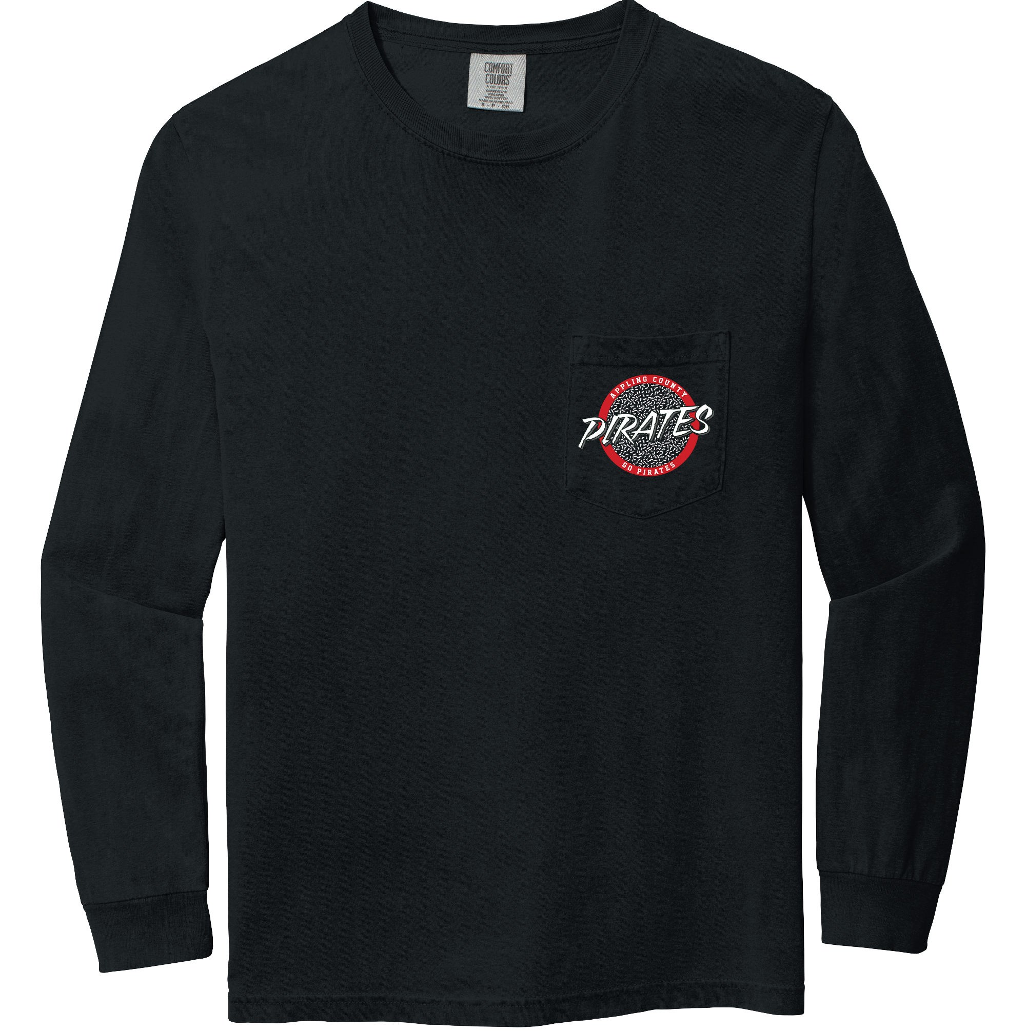 Long Sleeve Pirates Circle Logo Pocket Tee