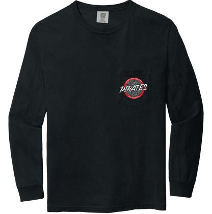 Long Sleeve Pirates Circle Logo Pocket Tee