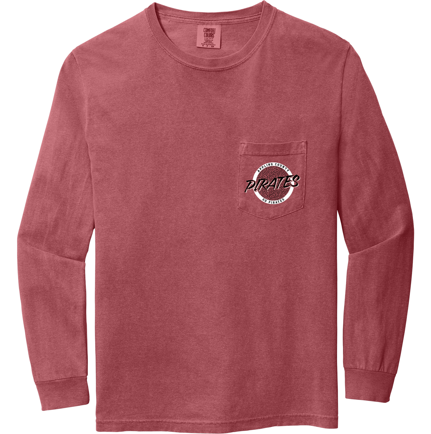 Long Sleeve Pirates Circle Logo Pocket Tee