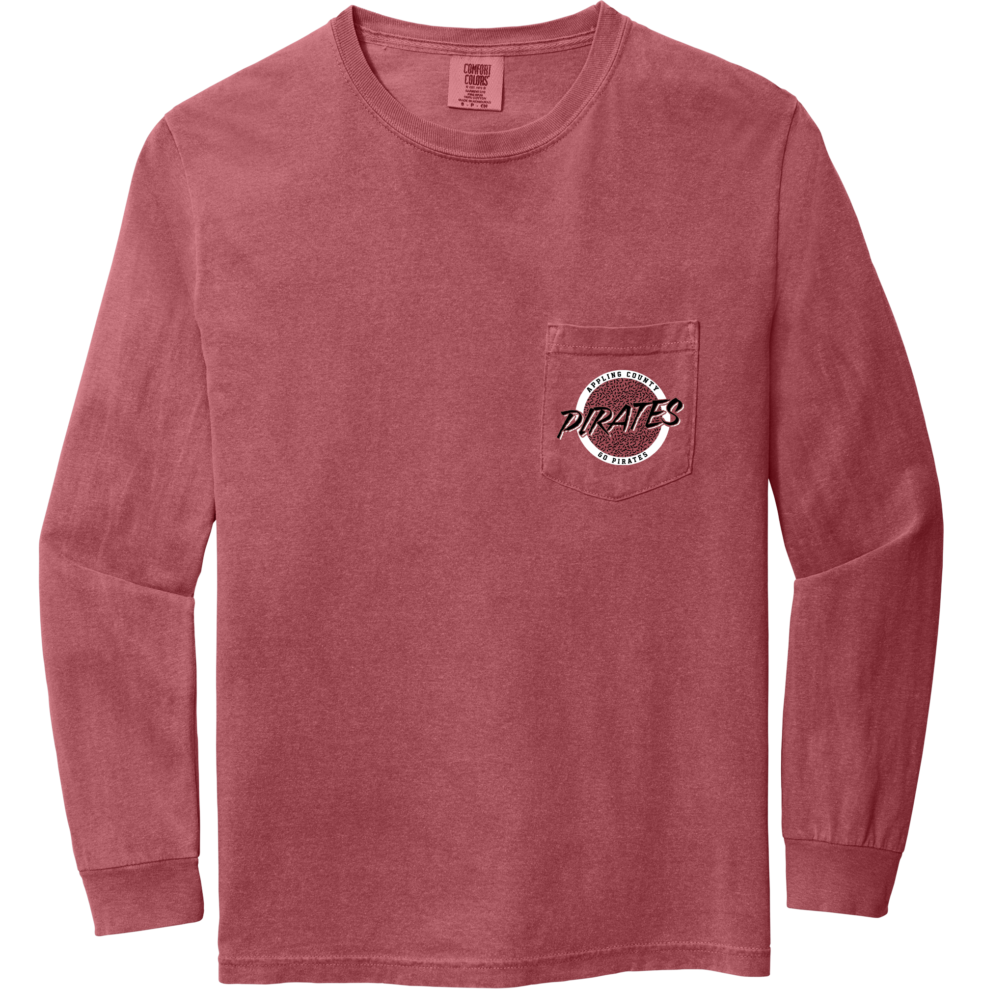Long Sleeve Pirates Circle Logo Pocket Tee