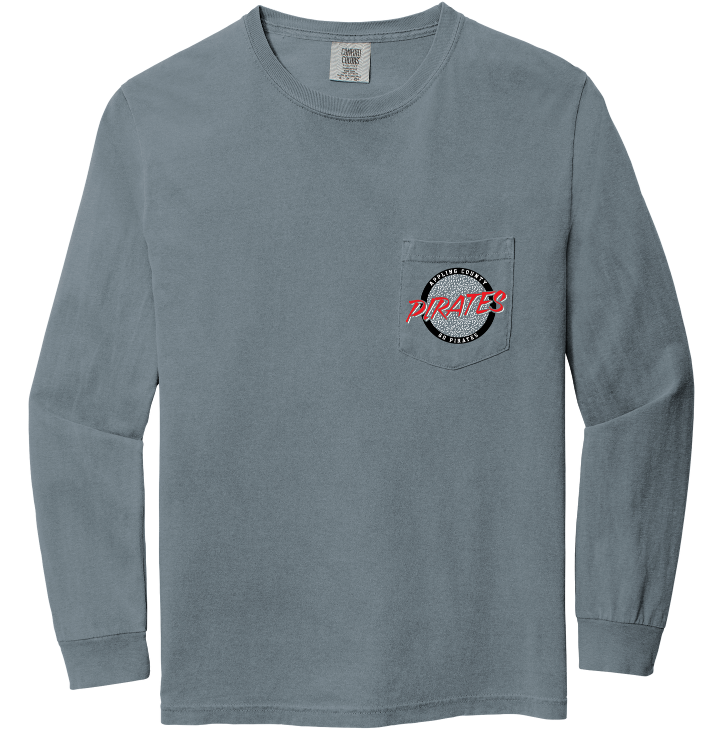 Long Sleeve Pirates Circle Logo Pocket Tee