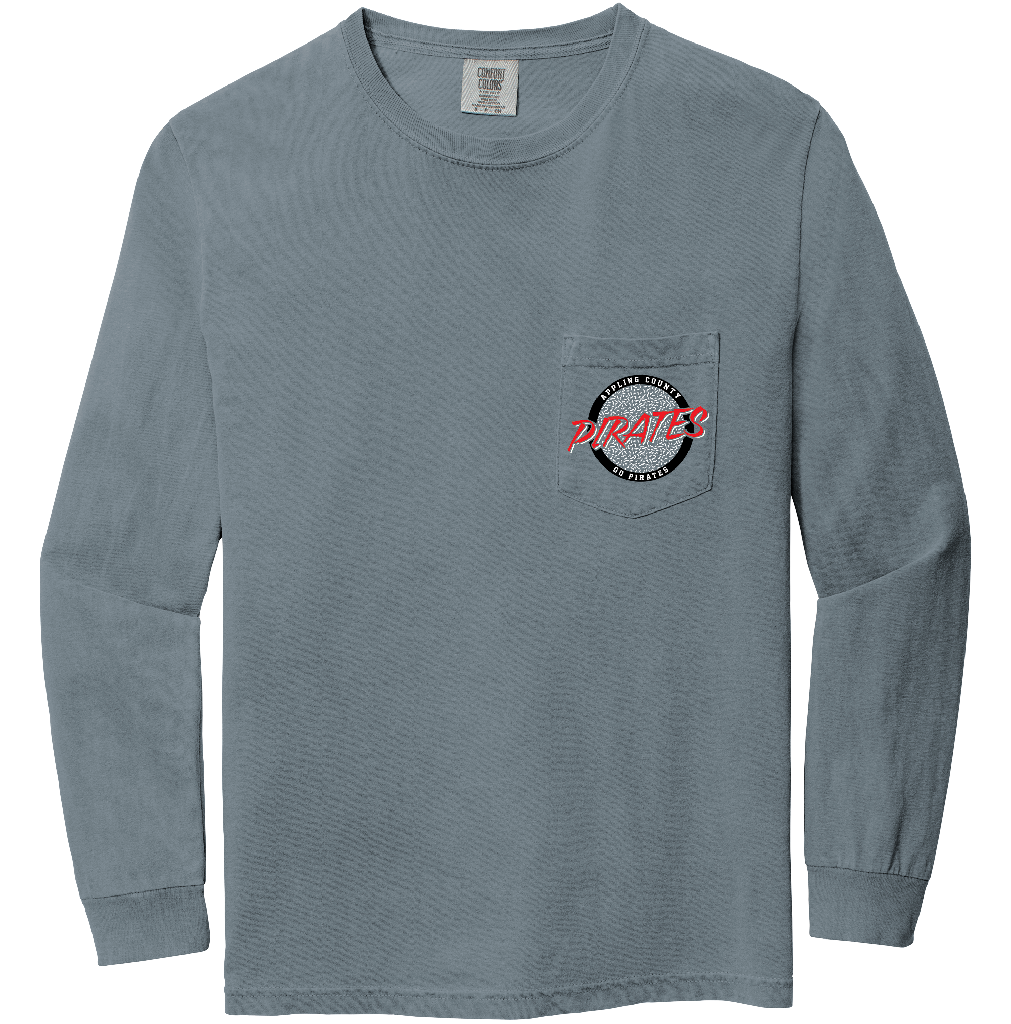 Long Sleeve Pirates Circle Logo Pocket Tee