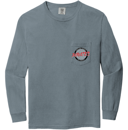Long Sleeve Pirates Circle Logo Pocket Tee