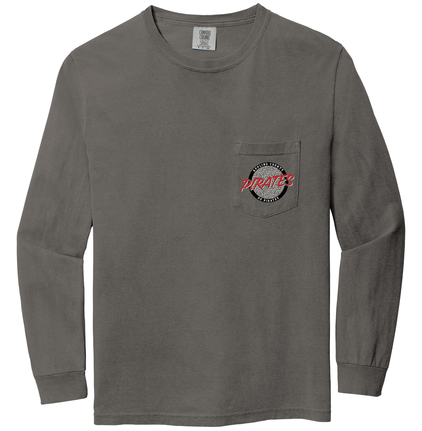 Long Sleeve Pirates Circle Logo Pocket Tee