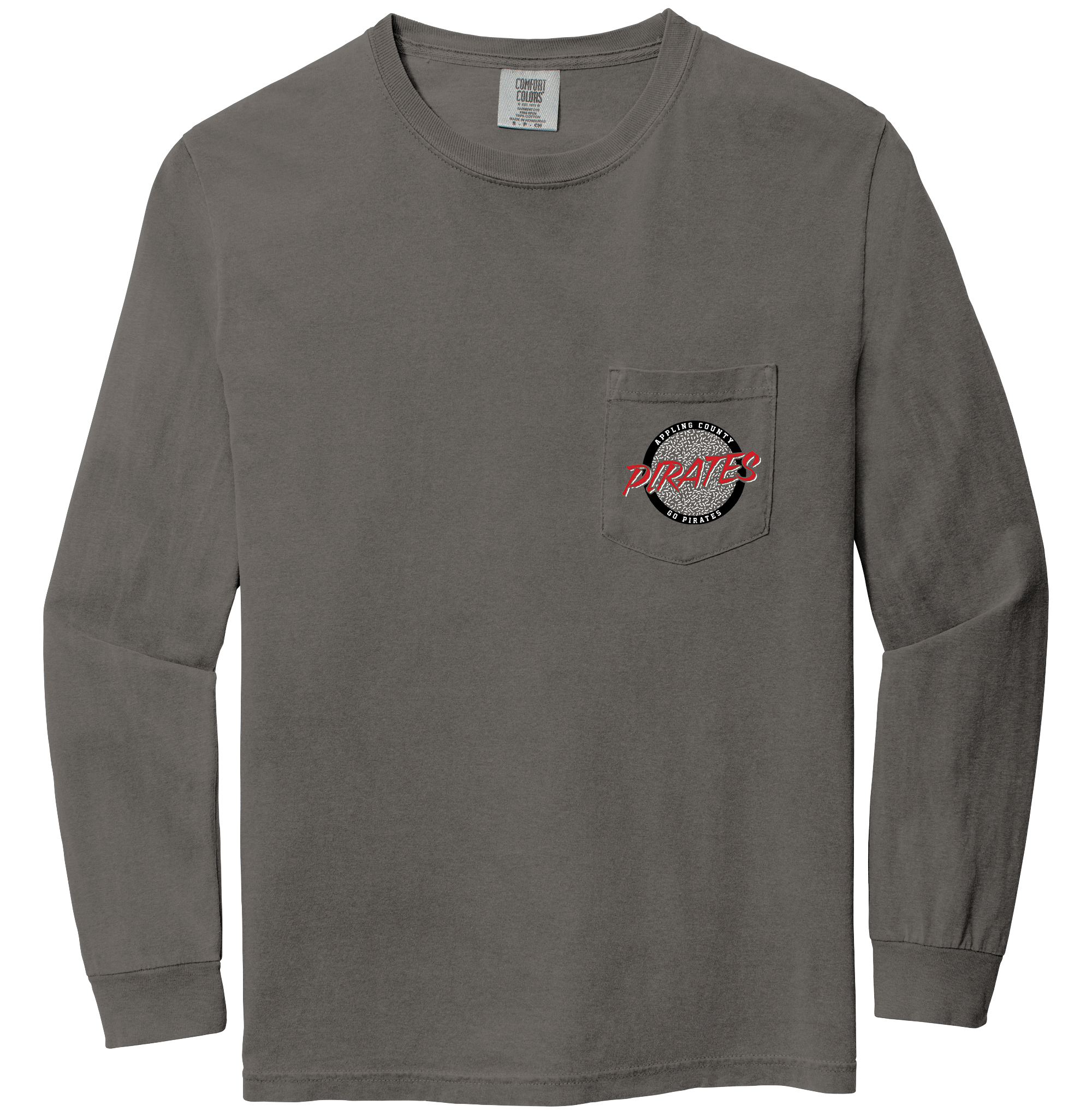 Long Sleeve Pirates Circle Logo Pocket Tee