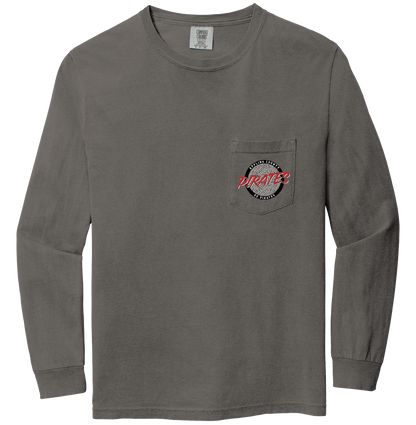 Long Sleeve Pirates Circle Logo Pocket Tee