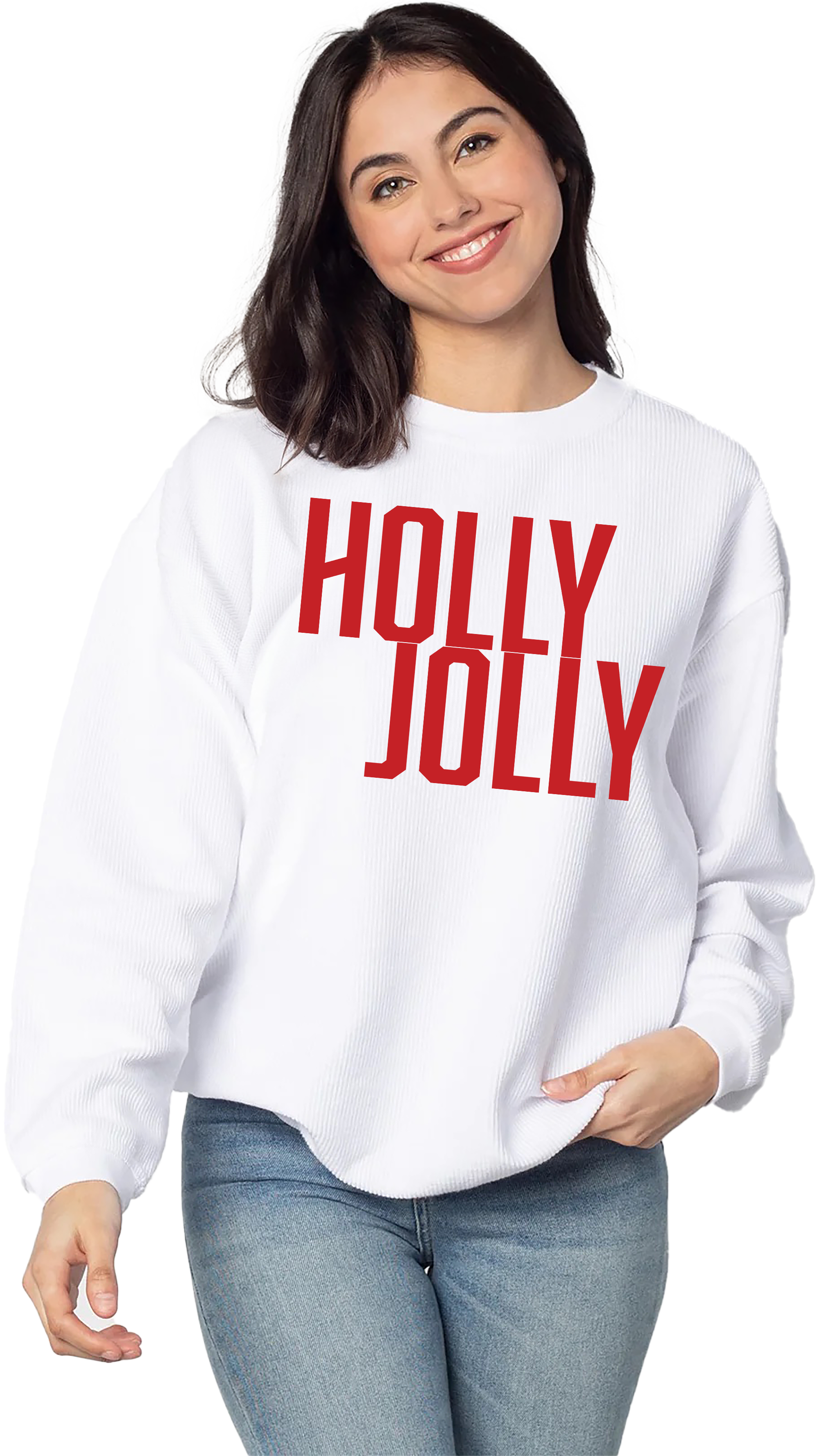 Holly Jolly Corded Crewneck Sweatshirt