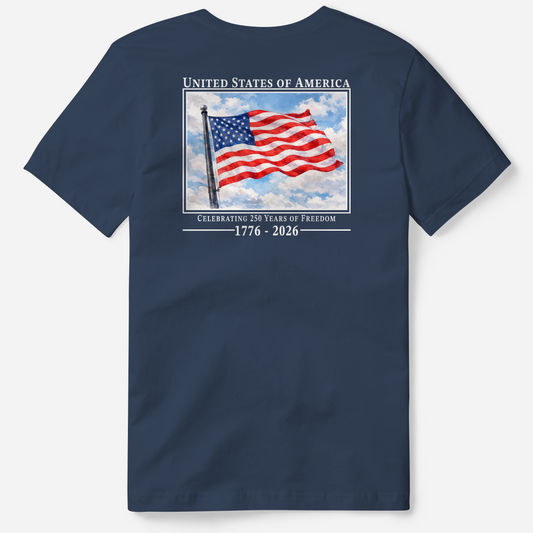 USA Flag Graphic Tee | Patriotic 1776 Shirt