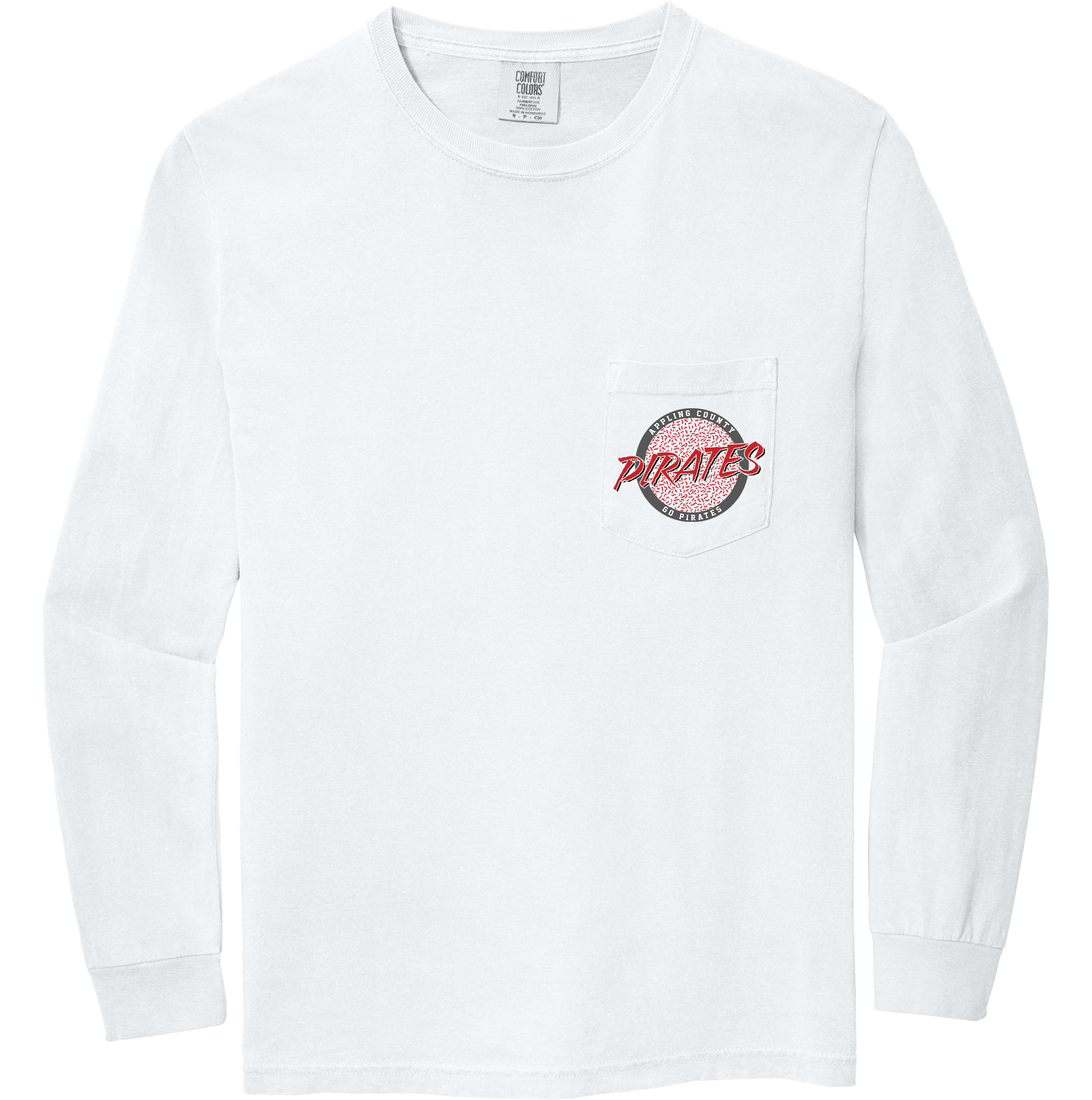 Long Sleeve Pirates Circle Logo Pocket Tee